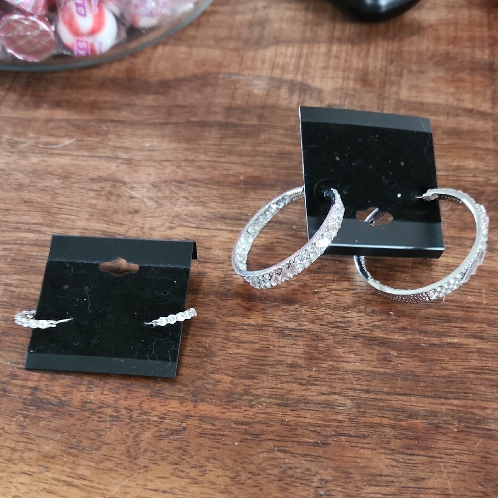 Fashion Jewelry Silver Textured Hoop Earrings